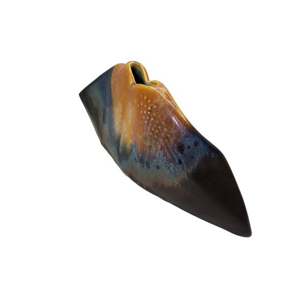 vintage 1960s salt glazed porcelain modernist abstract vase - Picture 7 of 8